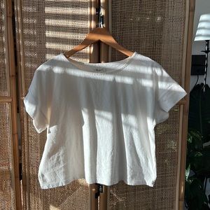 Madewell Cropped Boxy Top In Cotton